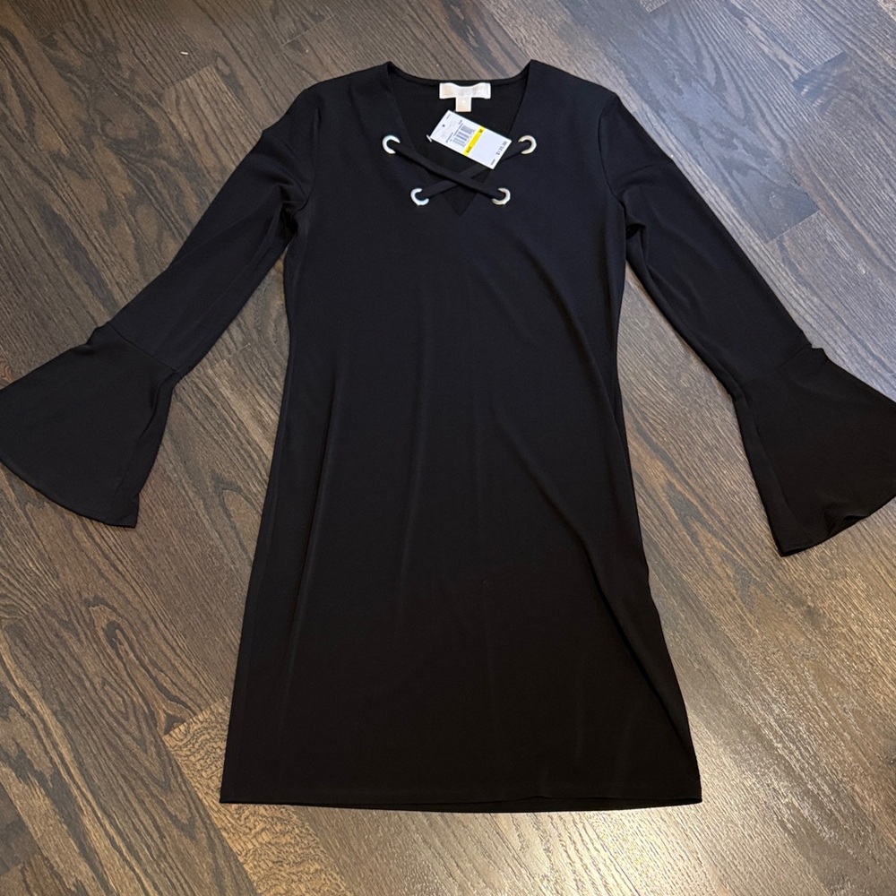 Michael Kors Black Dress with Flared Sleeves - Picture 1 of 5
